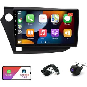 PHEZEN Car Stereo w/Carplay Android Auto for Honda Insight 2009-2014 Double Din Android 13 9 inch Touch Screen Car Radio Receiver w/WiFi GPS Navigation Bluetooth AHD Backup Camera - 4+64G
