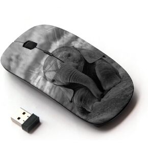 Graphic4You Cute Baby Elephant Animal Design Ergonomic Wireless Mouse with Nano Receiver