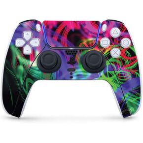 MightySkins Gaming Skin for PS5 / Playstation 5 Controller - Neon Splatter | Protective Viny wrap | Easy to Apply and Change Style | Made in The USA