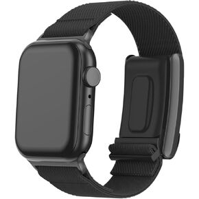 Combo Premium Apple Watch & Whoop Band: Hybrid Athlete Band - حزام نايلون مقاوم للتنفس ، مقاوم للرائحة متوافق مع Apple Watch و Whoop 4.0 للراحة النهائية والمتانة (أسود) 38 مم ، 40 مم ، 41 ملم