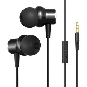 Wired Headphones Extra Long Cord Earbuds Without Mic Long Cord Length Tv Earphones with Volume Control (White 6.5FT)