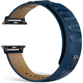 Magnetic Leather Watch Band Compatible for Apple Watch Ultra 2023, SE 2023, Series 9 8 7 6 5 4 3 2 1, Magnet Leather Band with iWatch 38mm 40mm 41mm 42mm 44mm 45mm 49mm for Men Women