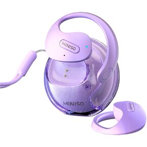Miniso X15 Pro Open Open Ear Headphone Bluetooth 5.4 OWS معلقة سماعات أذن لاسلكية مع earhooks IPX5 مقاومة للماء يركض سبورت بلوتوث لركض ، القيادة الآمنة ، العمل الأرجواني （no ai）） in Kuwait