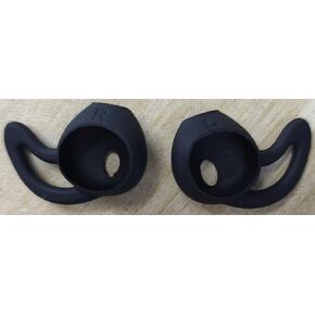 APETOO Earbuds Covers/Caps with Hook for Airpods 1/2, Soft Silicone Earplugs Ear Cuisions with Flexible Wings Ear Loops for Earpods, Half in-Ear Earbuds, 1 Pair, Black