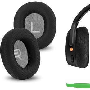 Geekria Comfort Mesh Fabric Ear Pads for Skullcandy Crusher ANC 2 Headphones Ear Cushions, Headset Earpads, Ear Cups Cover Repair Parts (Black)