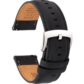 Leather Watch Bands Quick Release, Vintage Elegant Top Grain Leather Watch Band Straps Replacement for Men and Women, Watch and Smartwatch, Choice of Width - 18mm 19mm 20mm 21mm 22mm