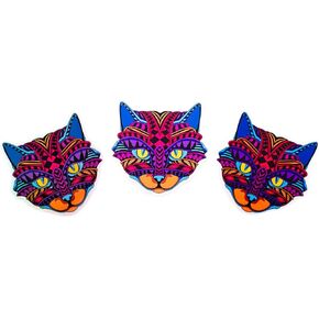 Cat | Dog | Owl | Vinyl Decal Stickers for Phones, laptops, Walls, Windows | White | Holographic | Cling | Combo (Small ~2", Cat)