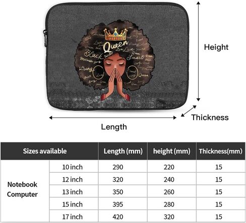 Laptop Sleeve Bag 13 inch for Women Laptop Case Impact Resistant,Sturdy,Anti-Vibration,Lightweight Computer Skin Bag,Notebook Carrying Case Cover Bags African American Black Girl8.jpg in Saudi Arabia