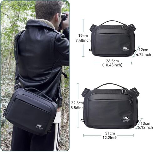 Small Camera Bag for Photographers,Compact Camera Shoulder Bag with Rain Cover in Saudi Arabia