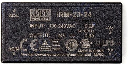 IRM-20-24 24V 0.83A 20W إمدادات الطاقة عالية الكفاءة-المعدات الصناعية ، الأسود ، YS-IRM-20-24 in Saudi Arabia