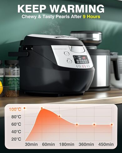 Wantoin Boba Cooker Maker Boba Maker - 6L وعاء بوبا التجاري ، آلة دافئ لؤلؤة لؤلؤة لؤلؤة شاي شاي شاي Tapioca Learls 110V 600W in Kuwait