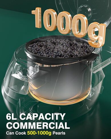 Wantoin Boba Cooker Maker Boba Maker - 6L وعاء بوبا التجاري ، آلة دافئ لؤلؤة لؤلؤة لؤلؤة شاي شاي شاي Tapioca Learls 110V 600W in Kuwait