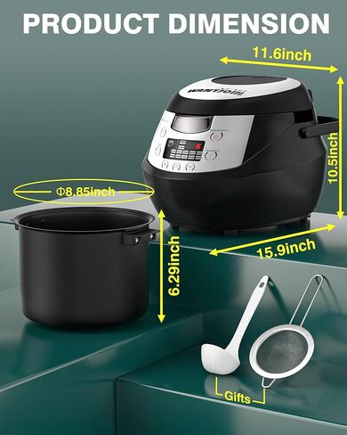 Wantoin Boba Cooker Maker Boba Maker - 6L وعاء بوبا التجاري ، آلة دافئ لؤلؤة لؤلؤة لؤلؤة شاي شاي شاي Tapioca Learls 110V 600W in Kuwait