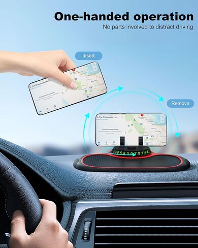 Estefanlo Multi-Functional Car Phone Holder with Temporary Parking Number, Universal Non-Slip Dash Phone Holder for Various Dashboards, Rotatable Cell Phone Car Holder for Men/Women Car Accessories in Kuwait