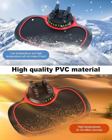 Estefanlo Multi-Functional Car Phone Holder with Temporary Parking Number, Universal Non-Slip Dash Phone Holder for Various Dashboards, Rotatable Cell Phone Car Holder for Men/Women Car Accessories in Kuwait