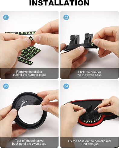 Estefanlo Multi-Functional Car Phone Holder with Temporary Parking Number, Universal Non-Slip Dash Phone Holder for Various Dashboards, Rotatable Cell Phone Car Holder for Men/Women Car Accessories in Kuwait