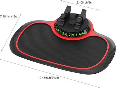 Estefanlo Multi-Functional Car Phone Holder with Temporary Parking Number, Universal Non-Slip Dash Phone Holder for Various Dashboards, Rotatable Cell Phone Car Holder for Men/Women Car Accessories in Kuwait