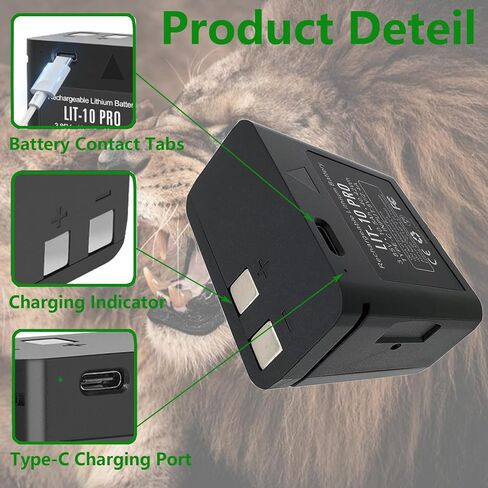 LIT-10 Pro 10500mAh 3.85V بطارية ليثيوم قابلة للشحن متوافقة مع كاميرا Trail Piont Trail Cameral LM2 Link-Micro-Micro-LTE ورابط الخلايا ، للصيد (تضمين كابل النوع C) in Kuwait