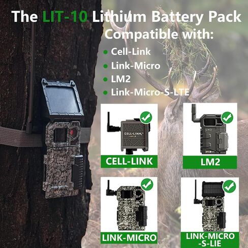 LIT-10 Pro 10500mAh 3.85V بطارية ليثيوم قابلة للشحن متوافقة مع كاميرا Trail Piont Trail Cameral LM2 Link-Micro-Micro-LTE ورابط الخلايا ، للصيد (تضمين كابل النوع C) in Kuwait
