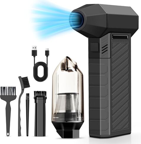 Compressed Air Duster,180000RPM Jet Dryer Blower,3 Gear Electric 5000 mAh Portable Air Duster,No Canned Air Camping Outside Compressed Air Can,Jet Fan for Car Dry,Keyboard Computer Cleaning,Air Bed in Saudi Arabia