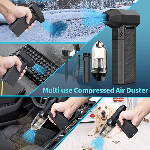 Compressed Air Duster,180000RPM Jet Dryer Blower,3 Gear Electric 5000 mAh Portable Air Duster,No Canned Air Camping Outside Compressed Air Can,Jet Fan for Car Dry,Keyboard Computer Cleaning,Air Bed in Saudi Arabia