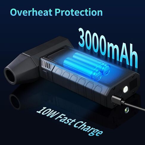 Compressed Air Duster,180000RPM Jet Dryer Blower,3 Gear Electric 5000 mAh Portable Air Duster,No Canned Air Camping Outside Compressed Air Can,Jet Fan for Car Dry,Keyboard Computer Cleaning,Air Bed in Saudi Arabia