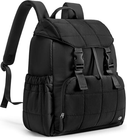BOSTANTEN Women's Puffer Backpack, Versatile College Laptop Backpack with RFID Pocket, Water Resistant Casual Travel Daypack, Black in Saudi Arabia