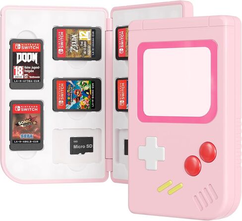 لعبة Leyu Smart Game Case لـ Nintendo Switch & Switch Lite ، وتخزين بطاقات لعبة Slot 10 و 10 Slot SD Card Protection و Slim and Portable (Pink) in Saudi Arabia