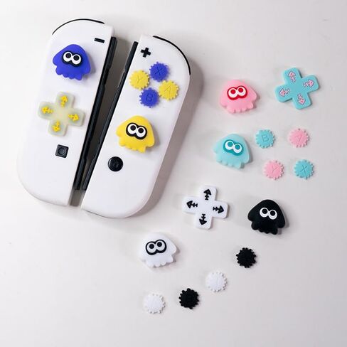 Silicone Thumb Grip Replacement for Nintendo Switch/Switch OLED D-Pad ABXY Button Sticker Cross Thumb Grips Sets (Green+Blue) in Saudi Arabia