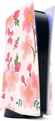 MightySkins Glossy Glitter Skin Compatible with PS5 / Playstation 5 - Lilies in Bloom | Protective, Durable High-Gloss Glitter Finish | Easy to Apply, Remove, and Change Styles | Made in The USA in Saudi Arabia