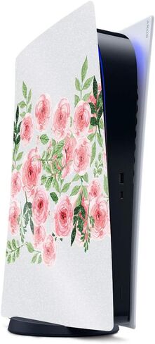 MightySkins Glossy Glitter Skin Compatible with PS5 / Playstation 5 - Lilies in Bloom | Protective, Durable High-Gloss Glitter Finish | Easy to Apply, Remove, and Change Styles | Made in The USA in Saudi Arabia