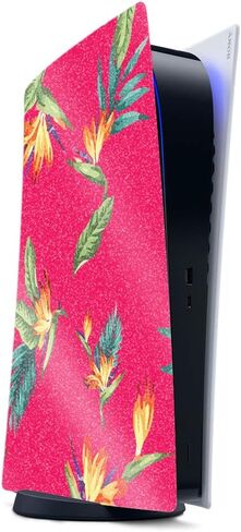 MightySkins Glossy Glitter Skin Compatible with PS5 / Playstation 5 - Lilies in Bloom | Protective, Durable High-Gloss Glitter Finish | Easy to Apply, Remove, and Change Styles | Made in The USA in Saudi Arabia