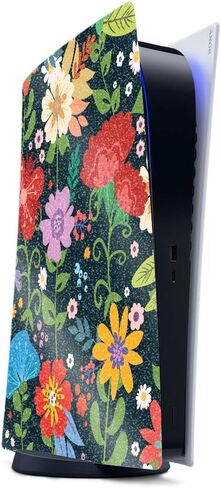 MightySkins Glossy Glitter Skin Compatible with PS5 / Playstation 5 - Lilies in Bloom | Protective, Durable High-Gloss Glitter Finish | Easy to Apply, Remove, and Change Styles | Made in The USA in Saudi Arabia