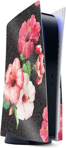 MightySkins Glossy Glitter Skin Compatible with PS5 / Playstation 5 - Lilies in Bloom | Protective, Durable High-Gloss Glitter Finish | Easy to Apply, Remove, and Change Styles | Made in The USA in Saudi Arabia