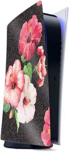 MightySkins Glossy Glitter Skin Compatible with PS5 / Playstation 5 - Lilies in Bloom | Protective, Durable High-Gloss Glitter Finish | Easy to Apply, Remove, and Change Styles | Made in The USA in Saudi Arabia