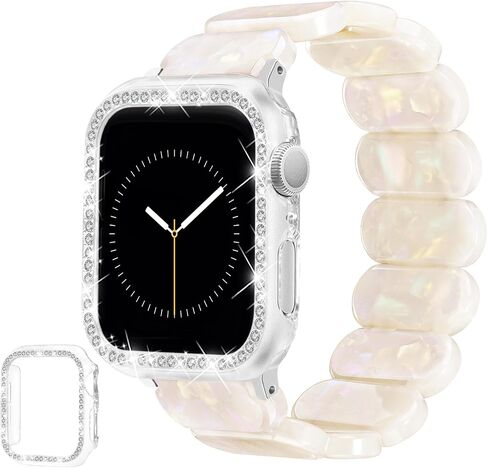 سوار راتنج السلحفاة المسدود و CASE متوافق مع Apple Watch Band 40mm 38mm 41mm 42mm 44mm 45mm النساء ، وأشرطة خفيفة الوزن لطيفة أزياء معصم مرنة لسلسلة IWatch 9 8 7 6 5 4 3 2 1 SE in Kuwait
