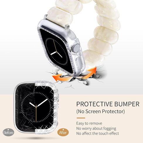 سوار راتنج السلحفاة المسدود و CASE متوافق مع Apple Watch Band 40mm 38mm 41mm 42mm 44mm 45mm النساء ، وأشرطة خفيفة الوزن لطيفة أزياء معصم مرنة لسلسلة IWatch 9 8 7 6 5 4 3 2 1 SE in Kuwait