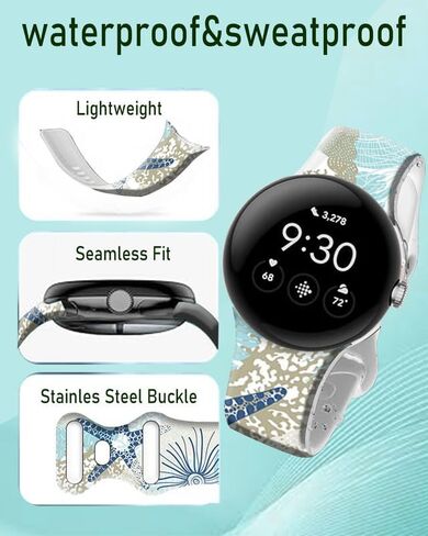 متوافق مع Pixel Watch 3 41mm ، Pixel Watch 2/1 Band للنساء ، حزام بديل قابل للتعديل للسيليكون الرياضي لمشاهدة البكسل 3/2/1 الملحقات in Saudi Arabia
