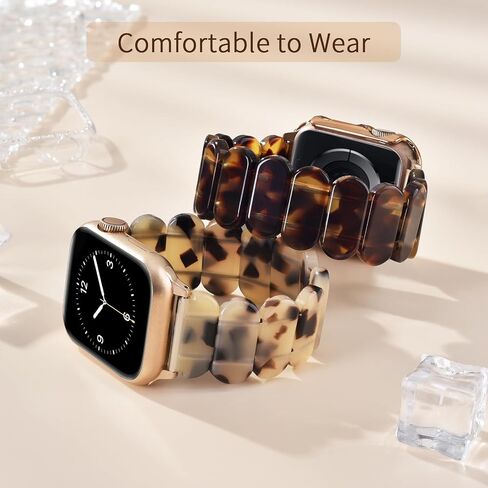 سوار راتنج السلحفاة المسدود و CASE متوافق مع Apple Watch Band 40mm 38mm 41mm 42mm 44mm 45mm النساء ، وأشرطة خفيفة الوزن لطيفة أزياء معصم مرنة لسلسلة IWatch 9 8 7 6 5 4 3 2 1 SE in Kuwait