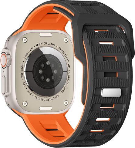عصابات Hamile Sport متوافقة مع Apple Watch Ultra 2/Ultra Band ، عصابات Apple Watch للرجال 49 مم 45 مم 45 مم 44 مم 42 مم ، حزام سيليكون ناعم للتنفس المائي لـ IWatch Ultra Series 10 9 SE 8-1 in Kuwait