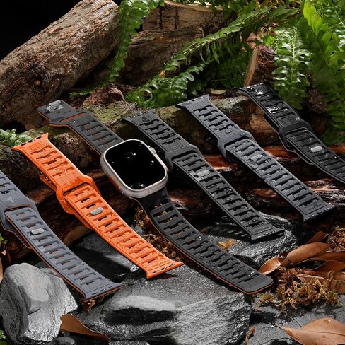 عصابات Hamile Sport متوافقة مع Apple Watch Ultra 2/Ultra Band ، عصابات Apple Watch للرجال 49 مم 45 مم 45 مم 44 مم 42 مم ، حزام سيليكون ناعم للتنفس المائي لـ IWatch Ultra Series 10 9 SE 8-1 in Kuwait