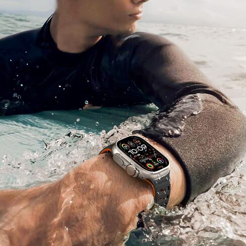 عصابات Hamile Sport متوافقة مع Apple Watch Ultra 2/Ultra Band ، عصابات Apple Watch للرجال 49 مم 45 مم 45 مم 44 مم 42 مم ، حزام سيليكون ناعم للتنفس المائي لـ IWatch Ultra Series 10 9 SE 8-1 in Kuwait