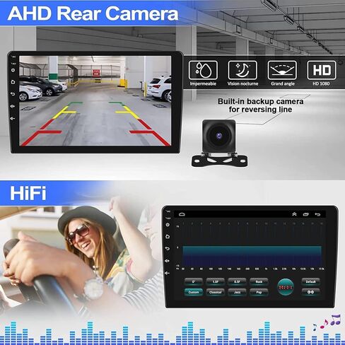 CAMECHO 2+64G 10.1" Rotatable Single Din Car Stereo with Wireless CarPlay Wireless Android Auto, Android 13 Radio Touchscreen Car Radio with Bluetooth, GPS, WiFi, Bluetooth, FM/RDS + Rear Camera + MIC in Saudi Arabia