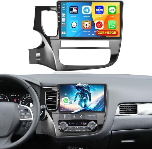 [2+64GB] Inefala لـ Mitsubishi Outlander 2012-2018 Android Car Radio Stereo مع Carplay Android Auto Auto ، 10.1 بوصة عالية الشاشة HD مع GPS WiFi Bluetooth FM/RDS SWC كاميرا كاميرا مكعبات التصنيع العكسي in Kuwait