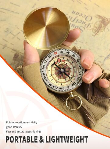 Camping Survival Compass Glow in The Dark Military Compass Survival Gearfor for Hiking, Camping,Backpacking, Outdoor Activities in Saudi Arabia