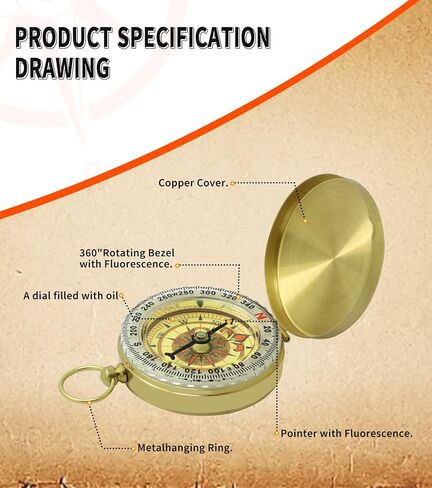 Camping Survival Compass Glow in The Dark Military Compass Survival Gearfor for Hiking, Camping,Backpacking, Outdoor Activities in Saudi Arabia