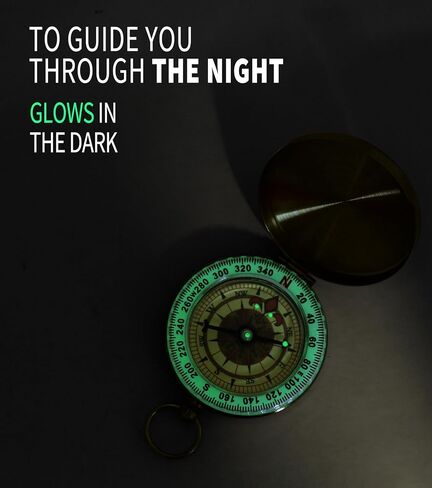 Camping Survival Compass Glow in The Dark Military Compass Survival Gearfor for Hiking, Camping,Backpacking, Outdoor Activities in Saudi Arabia