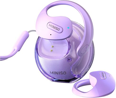Miniso X15 Pro Open Open Ear Headphone Bluetooth 5.4 OWS معلقة سماعات أذن لاسلكية مع earhooks IPX5 مقاومة للماء يركض سبورت بلوتوث لركض ، القيادة الآمنة ، العمل الأرجواني （no ai）） in Kuwait