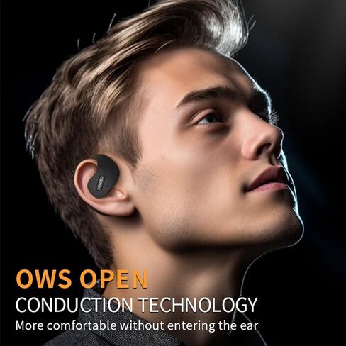 Miniso X15 Pro Open Open Ear Headphone Bluetooth 5.4 OWS معلقة سماعات أذن لاسلكية مع earhooks IPX5 مقاومة للماء يركض سبورت بلوتوث لركض ، القيادة الآمنة ، العمل الأرجواني （no ai）） in Kuwait