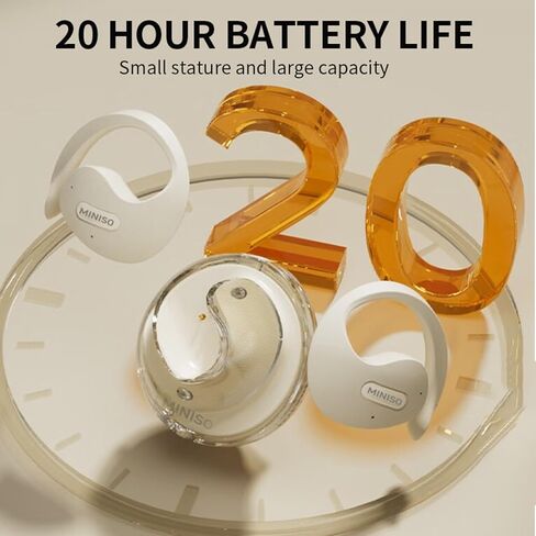 Miniso X15 Pro Open Open Ear Headphone Bluetooth 5.4 OWS معلقة سماعات أذن لاسلكية مع earhooks IPX5 مقاومة للماء يركض سبورت بلوتوث لركض ، القيادة الآمنة ، العمل الأرجواني （no ai）） in Kuwait